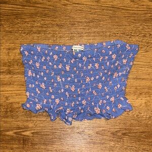American Eagle Outfitters Blue Floral Crop Top